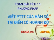 Viết phương trình tiếp tuyến của đồ thị hàm số tại điểm...